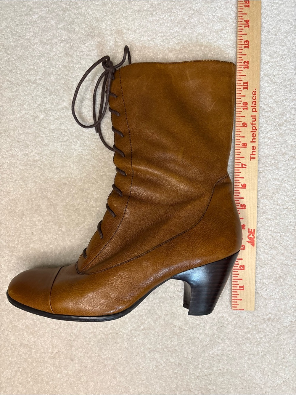 BORN FULL GRAIN LEATHER LACE UP GRANNY BOOTS SIZE 10 VICTORIAN - Picture 10 of 16